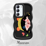 V&auml;rvitud muster Big Wave Edge pehme silikoon materjal Macaron telefoni &uuml;mbris p&otilde;rutuskindel kaitsev kummist korpus OnePlus Vivo Motorola Moto jaoks Vivo Y30G must