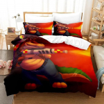Crash Bandicoot Voodipesukomplekt &Uuml;heinimese Twin T&auml;iskasvanu Queen King Suuruses Voodikomplekt T&auml;iskasvanud Laste Magamistuba Tekikoti Komplektid 3D Anime Voodilina Komplekt EU Single 135x200cm