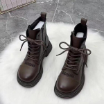 2024. aasta moodne &uuml;mmargune varvastega naiste platvorm, libisemiskindlad nahast papud, n&ouml;&ouml;riga saapad, vabaaja vabaaja igap&auml;evased kuumad saapad Botas Mujer 35 tumepruun v&auml;rv