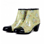 Naiste vihmasaapad Veekindlad PVC-plastikust kingad Mood K&otilde;rged kontsad Pahkluusaapad Keskmise kontsaga T&otilde;mblukuga Kummikud Libisemiskindlad Vade &Uuml;lekingad 36 roheline