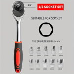 12 tk p&otilde;rkv&otilde;tmekomplekt, 1/2-tolline ajam, terasest mehaanilised t&ouml;&ouml;riistad, reguleeritav kuuskantv&otilde;tmekomplekt autode ja mootorrataste remondiks, kahesuunaline manuaal 1/2org12