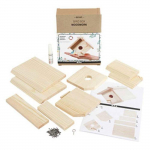 Nichoir &agrave; assembler et &agrave; d&eacute;corer - Bois clair - 16 x 14,5 x 13 cm - Pour oiseau sauvage pruun