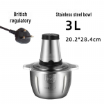 2L/3L Liha- ja k&ouml;&ouml;giviljahakklihamasin, 110V/220V - Euroopa/Ameerika standardid, K&ouml;&ouml;gi toiduprotsessor ja hakklihamasin UK standard 3 litre stainless steel bowl