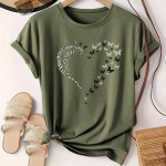 Naiste suvine T-s&auml;rk tr&uuml;kiga liblikas s&uuml;damekujuline l&uuml;hikeste varrukatega T-s&auml;rgid vabaaja tr&uuml;kiga topid 6XL