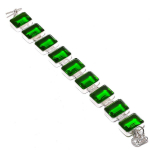 Peridot Gemstone Handmade 925 Sterling Silver Bracelet 7-8 v5e41