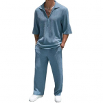 2 tk/komplekt Meeste vabaaja riietus, rev, pikkade varrukatega topid, elastne v&ouml;&ouml;koht pikad p&uuml;ksid, &uuml;hev&auml;rviline reisijate stiilis komplekt M pruun