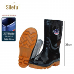 Meeste vastupidavad mustad k&otilde;rge s&auml;&auml;rega libisemiskindlad vihmasaapad 42