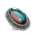 Looduslik Mystic Vikerkaare Topaas 925 Sterling H&otilde;be Ehted S&otilde;rmus Suurus 9 F5A24