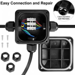 Ip68 elektrikaabli veekindel pistik v&auml;litingimustes, T-t&uuml;&uuml;pi kolmesuunaline &uuml;henduskarp