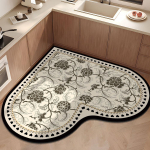 Armas s&uuml;damekujuline p&otilde;randamatt Imav Mustust h&uuml;lgav K&ouml;&ouml;k Vannituba Kulumiskindel ja Libisemiskindel 70 * 70cm