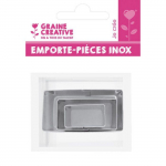 Emporte-pi&egrave;ces m&eacute;tal - DTM - Rectangle - 3 tailles - P&acirc;te polym&egrave;re - Loisirs cr&eacute;atifs