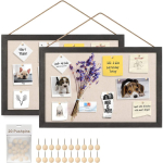 Sfugno Puidust Teadetetahvlid, 2 tk Linane Seinale Riputatav Teadetetahvel, Dekoratiivne Rippuv N&otilde;elatav Tahvel, 16 x11 Raam Korktahvel Kerged Teadetetahvlid valge