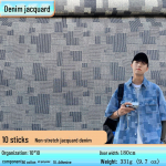 T&auml;pilise žakaarmustriga mitteelastne teksajakk ja p&uuml;ksid ebakorrap&auml;rase tekstuuriga Blue - Zero Cut