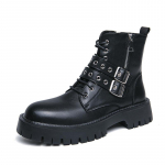 Briti stiilis pruunid meeste saapad Moodsad vabaaja nahast pahkluusaapad meestele Originaalsed retro platvormsaapad Meeste botas para hombre 38