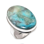 Chrysocolla Gemstone Handmade 925 Sterling Silver Jewelry Ring Size 9 t7k39
