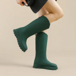 2024 Naiste Kummist Vihm Pikad Saapad Pl&uuml;&uuml;siga Vooderdatud Soojad Libisemiskindlad Veekindlad V&auml;lisjalatsid Naiste K&otilde;rged Saapad Botas Mujer 39 roheline