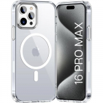 Silikoon&uuml;mbris iPhone 16 PRO MAX jaoks - L&auml;bipaistev &uuml;mbris sisseehitatud magnetilise ringiga Phonillico&reg;