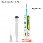 K&otilde;rgtemperatuuriline joodipasta 217&deg;C (Sn99%Ag0.3%Cu0.7%), elektrooniline joodispasta, kasutatakse IC/PCB/BGA/SMD jaoks/remondiks sulamistemperatuuriga 217&deg;C, mittepuhastatav zhen10g/0.35oz hall