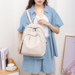 Lehmanahast naiste seljakott, &uuml;hev&auml;rviline mitmek&uuml;lgne moekas naiste kott, mitme sektsiooniga, reisikott, multifunktsionaalne naiste kott valge