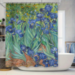 Van Gogh iirised Du&scaron;ikardin Veekindel Kangas Seinakate Vannituppa Moodne Sinine Lilleline Tr&uuml;kk Kodukaunistus (Roheline) by AliExpre 90x180cm