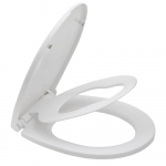 1 tk U-kujuline WC-iste sisseehitatud potitreeningu istmega, magnetiline lasteiste ja kaas, aeglaselt sulguv, sobib nii t&auml;iskasvanule kui lapsele, valge