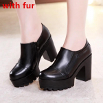 V&auml;ike Suurus 32-43 S&uuml;gava Suuga Platvormkingad Naised S&uuml;gis Talv Soojad 2025 Plokk-K&otilde;rge Kontsaga Kingad Karusnahaga Pehmest Nahast Kontor Ema 40