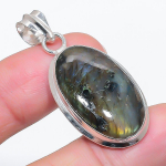 Natural Labradorite Gemstone 925 Sterling Silver Jewelry Pendant 1.77 i3j58