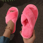 Talvine Crisscross Plush sisesussid Mugavad ja soojad pehme tallaga karvased kingad libisemiskindlad kodup&otilde;randasussid 36-37