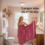 Eriti suur vannit&uuml;kk 90x180cm - Esmaklassiline bambuskiud, &uuml;liimav ja kiiresti kuivav, luksuslik vannileht spaasse, hotelli, koduseks kasutamiseks