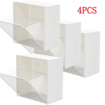 Kodu Vannituba Tolmukindel Seinale Paigaldatav Klappkaanega Korraldaja Ilma Puurimiseta Hambaniit Vatipulgad Meigipadjad Hoiukarp Kodu Kontoritarbed Vajalikud Valge 4PCS
