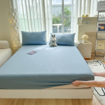 Paks A-klassi &uuml;hev&auml;rviline pestud puuvillast voodilina: Ema ja beebi klass, suvine voodikate, 60-niidiline, imitatsioon puhas puuvill 90x200 cm - Fitted Sheet + 1 Pillowcase