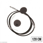 C&acirc;ble pour aiguille interchangeable - KNITPRO - n&deg;76 - Noir - 120 cm - Cylindrique