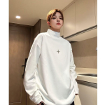 Naiste s&uuml;gisene poolkaelusega dressipluus kevadine alumine s&auml;rk kapuuts Vintage Y2K Stars pullover, must valge tops 2XL