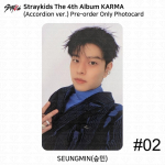 Stray Kids 4. album Karma L&otilde;&otilde;tspilliversioon Ametlik fotokaart Seungmin Pre-Order