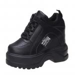 Valged platvormtennised naistele, hingavad vabaaja spordijalatsid, naiste mood, paksu tallaga, tennis, jooksmine, zapatilla, chaussures femme 34 must