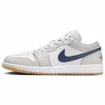 Air Jordan 1 Low Georgetown Meeste tossud Valge Neutraalhall Kummikumm Keskmine pruun 553558-146 44.5