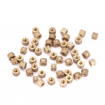 50pcs M3 Brass Cylinder Knurled Round Molded in Insert Embedded Nuts (M3*5*5.3)