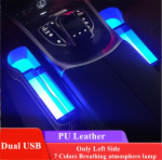 Vasakpoolne autoresti piluvahe hoiukarp topsihoidja 2 USB-ga v&auml;rviline LED-tuli