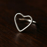 925 Sterling H&otilde;be Avatud S&uuml;dame S&otilde;rmus &ndash; Minimalistlik &Otilde;rn Armastuse S&uuml;mboli Ehtekink Talle 12 h&otilde;be