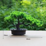 Kunstlillede bonsai roheline taim Zeni simuleeritud puum&auml;nniga potitud lillepott T&ouml;&ouml;lauakaunistus Fengshui dekoratiivtaimede vaatamine