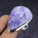 Lepidolite gemstone 925 Sterling Silver Jewelry Ring Size 9