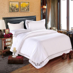 60ndate tikanditega puuvillasatiinist voodipesukomplekt - neli osa Single Duvet Cover 1.8x2.4 (Fits 160x220 Duvet)