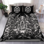 Kolju Skeleton Saatanlik Kitsekolju Tekikoti Komplekt Trofee Deemonit&otilde;ug Voodipesu Komplektid &Ouml;ine Sinine Roosa Saatanlik Baphomet Tekikate 70x133cm