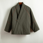 Talvine meeste originaal soe tepitud mantel meeste n&ouml;&ouml;pidega V-kaelusega jakk meeste Hiina stiilis Tangi &uuml;likond meeste paks kimono Hanfu vintage parkad XXXL tumeroheline v&auml;rv