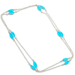 Blue Chalcedony gemstone 925 Sterling Silver Jewelry Necklace 36