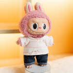 17cm Armas Mini Pl&uuml;&uuml;sist Nuku Riietus Riietus Aksessuaarid Labubu Idol Nukkudele Triibuline T-s&auml;rk Ja &Uuml;leskeeratud Džinsid Kaheosaline Komplekt Kingitus fit 17cm Labubu Doll