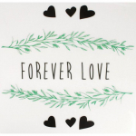 Grand Transfert textile Patch &eacute;cusson thermocollant Forever love 19 cm