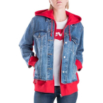 Levis Faux Kaheosaline Kapuutsiga T&otilde;mblukuga Pikkade Varrukatega Denim Jakk Naiste jakid Sinine 72737-0000 M