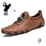 Meeste Golfi Vabaaja Spordijalatsid Nahast Tennised V&auml;litingimustes Murule Golferi Treeningu Spordijalatsid Hingavad Suur Suurus 46 47 Golfi Treeningjalatsid 9.5 pruun