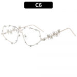 Rhinestone Erikujulised Prillid Naised Mehed Mood &Uuml;legabariidilised Kassisilma Prillid Metallist Ovaalsed P&auml;ikeseprillid Raam Vintage Peoprillid